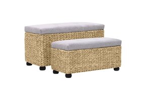 vidaXL 2-delig Bankstel Zeegras Grijs | -53%