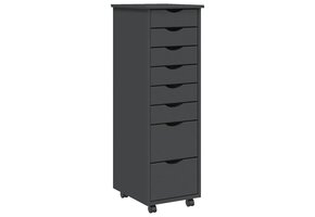 vidaXL Ladekast MOSS Verrijdbaar | 55% Korting | Massief Grenenhout Grijs