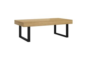 vidaXL Salontafel MDF/IJzer Lichtbruin/Zwart - 41% Korting!
