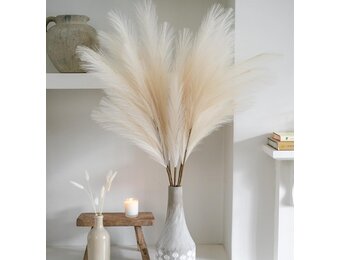 Kunst Pampasgras Beige 100cm Hoog - 30% Korting