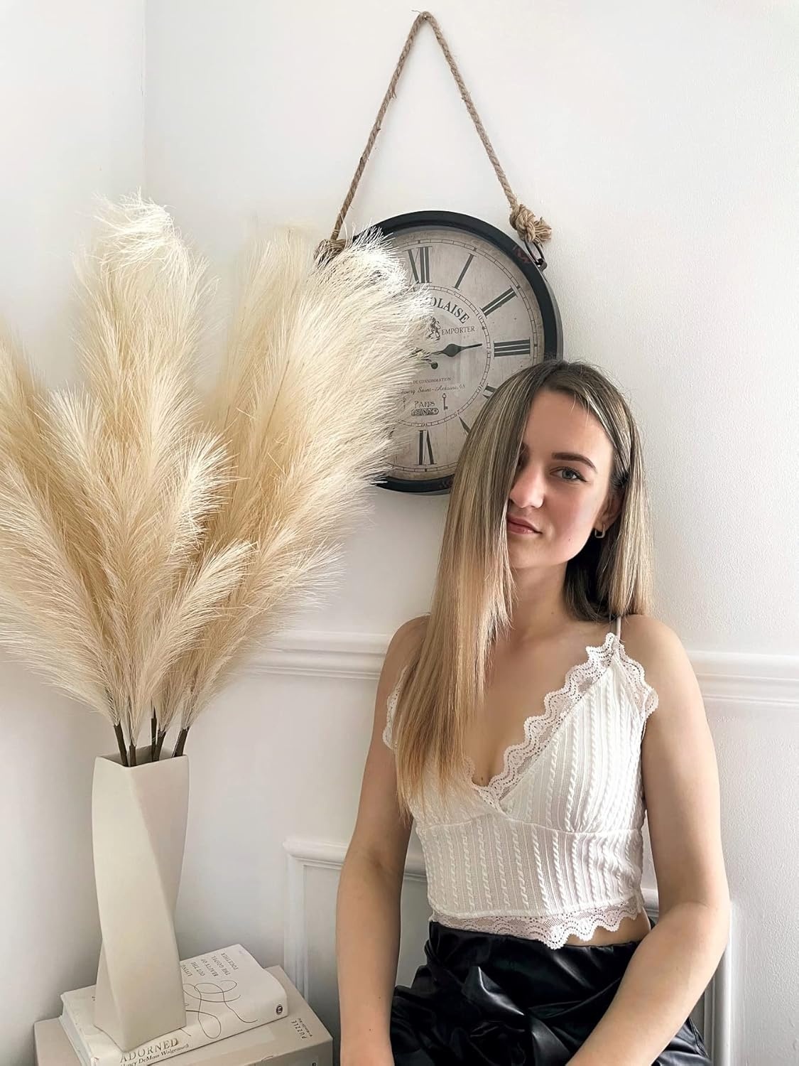 Kunst Pampasgras Beige 100cm Hoog - 30% Korting