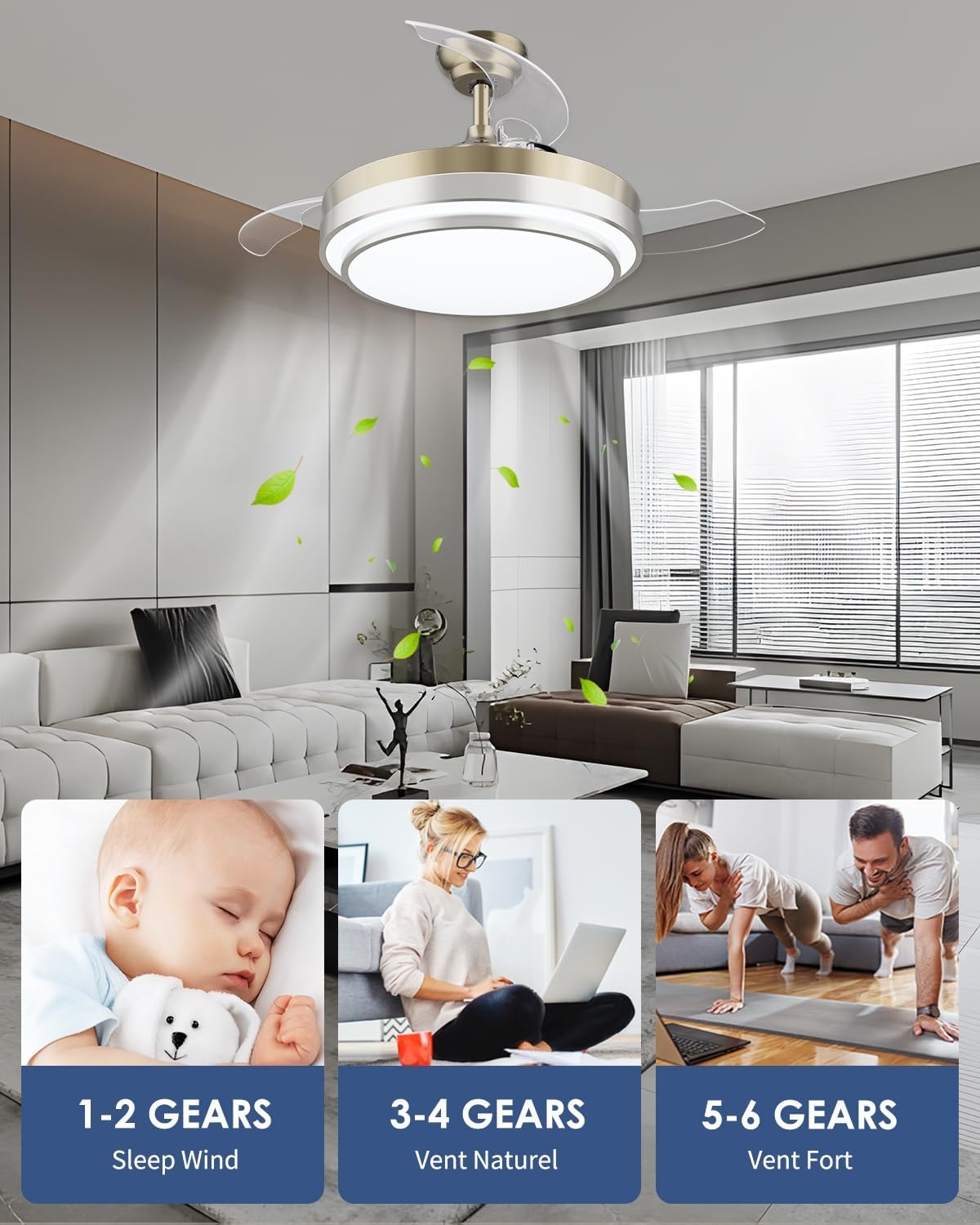 CJOY Plafondventilator met Licht (107cm) - 30% Korting!