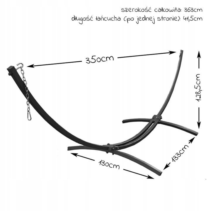 Hangmat frame Zwart + Hangmat 220 x 160 cm – Blauwe streep