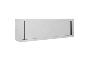 vidaXL Keukenwandkast RVS met Schuifdeuren - 150x40x50cm - 55% Korting!