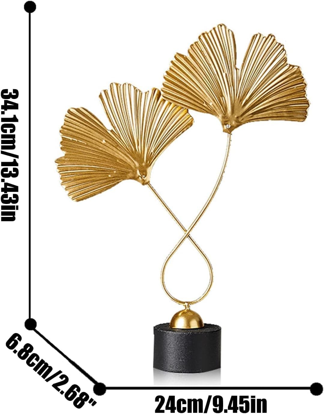 Gouden Ginkgo Blad Sculptuur - 30% Korting! Handgemaakt Kunstwerk