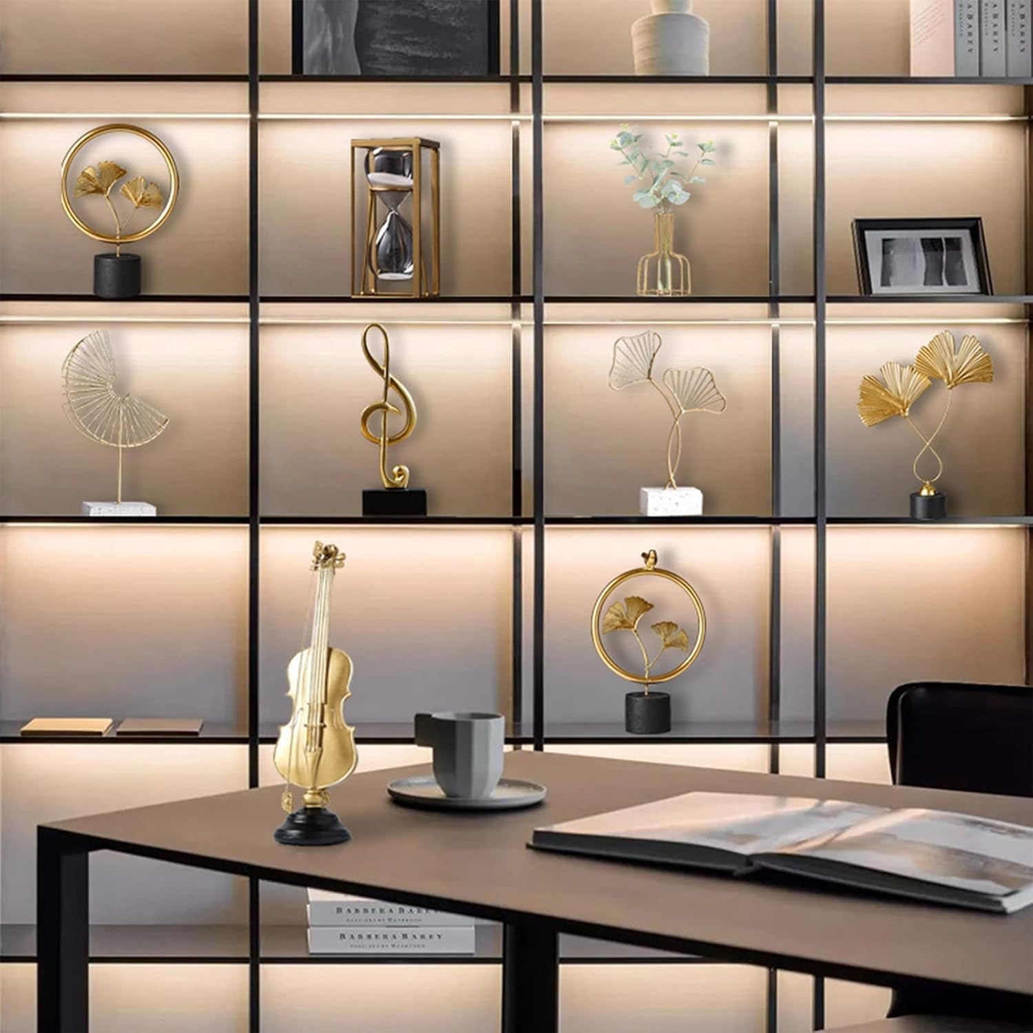 Gouden Ginkgo Blad Sculptuur - 30% Korting! Handgemaakt Kunstwerk