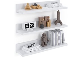 3x Zwevende Wandplank 39cm Wit - 30% Korting