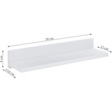 3x Zwevende Wandplank 39cm Wit - 30% Korting