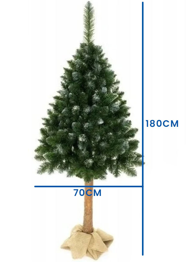 Kunstkerstboom - 180 cm - op stam - met sneeuw en glitter