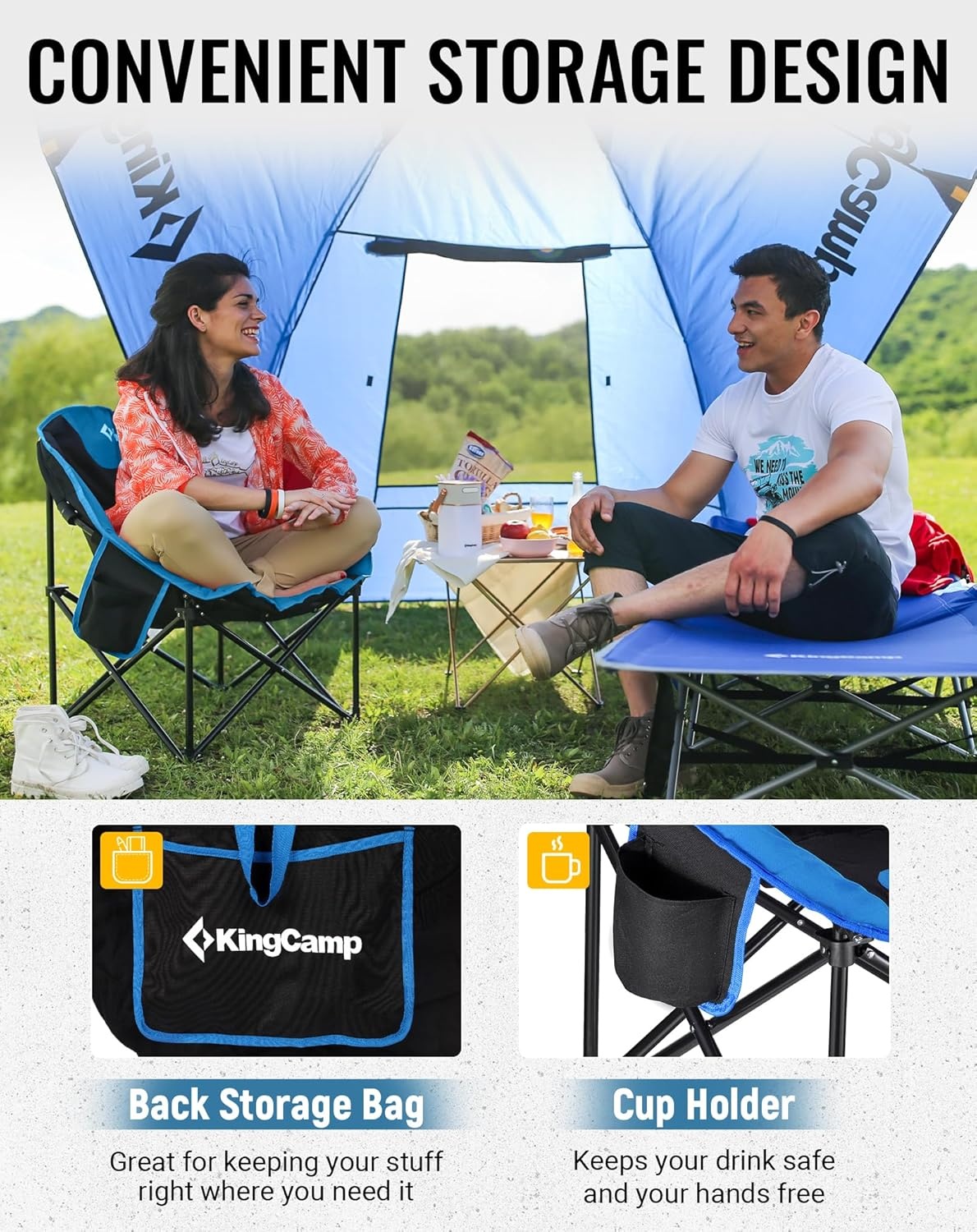 KingCamp Extra Grote Campingstoel (30% Korting) - Comfort & Draagbaar