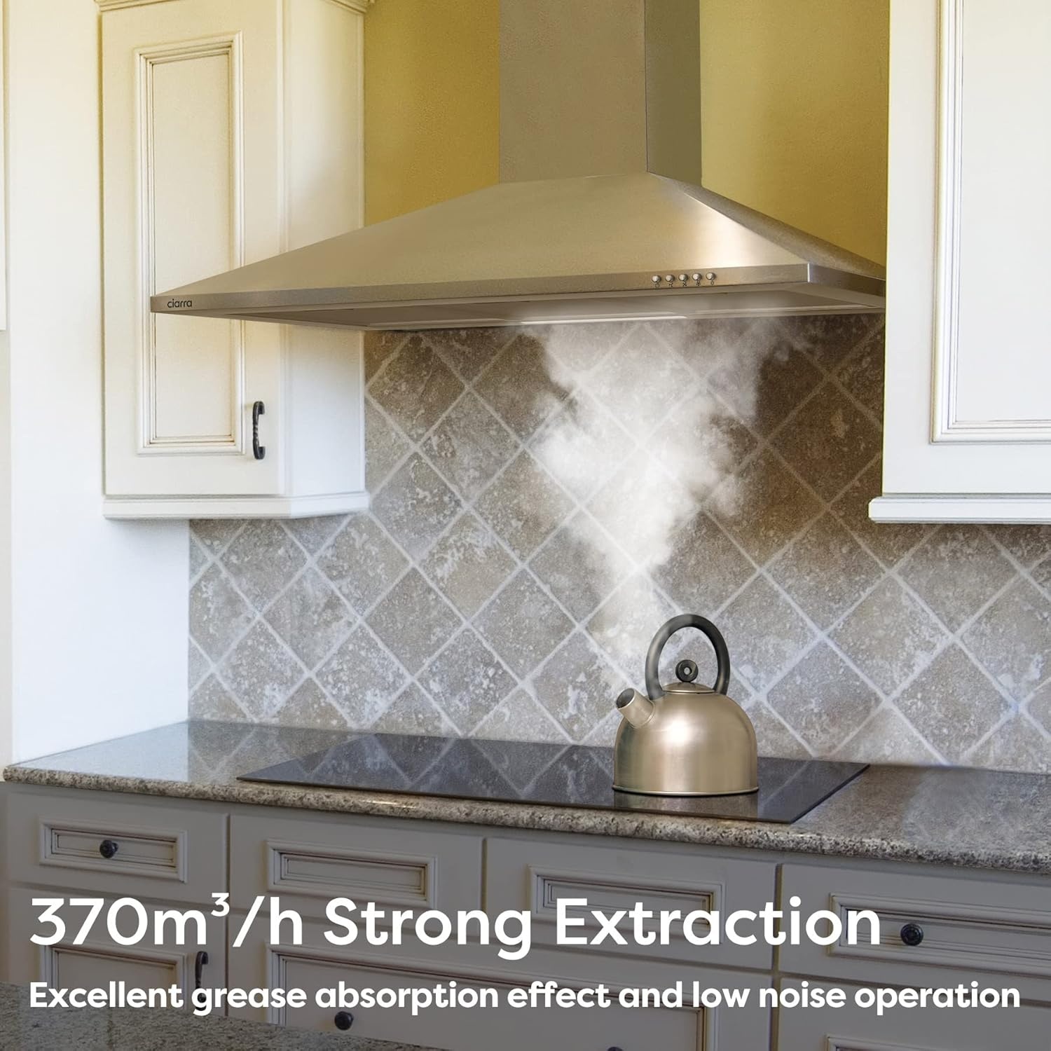 CIARRA CBCS9201 Afzuigkap 90cm A++ 370m³/h - Nu met 30% korting!