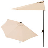 Balkonparasol - halve parasol - met zwengel - 240 cm - beige