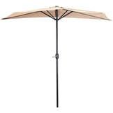 Balkonparasol - halve parasol - met zwengel - 240 cm - beige