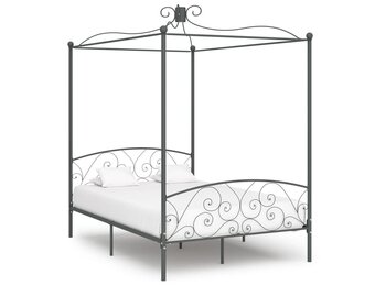 vidaXL Hemelbedframe metaal grijs 140x200 cm