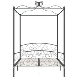 vidaXL Hemelbedframe Metaal Grijs 140x200 cm | 35% Korting