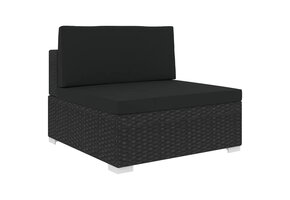 vidaXL Middenbank Poly Rattan Zwart - 35% Korting!
