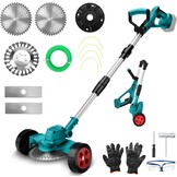 Accu grastrimmer grastrimmer bosmaaier voor Makita 18V (zonder accu), met 4-in-1 snijbladen, grastrimmerdraad, batterij grasmaaier, wielkantensnijder voor het snijden van gras en wielen