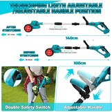 Accu grastrimmer grastrimmer bosmaaier voor Makita 18V (zonder accu), met 4-in-1 snijbladen, grastrimmerdraad, batterij grasmaaier, wielkantensnijder voor het snijden van gras en wielen