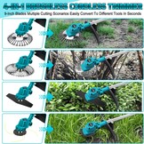 Accu grastrimmer grastrimmer bosmaaier voor Makita 18V (zonder accu), met 4-in-1 snijbladen, grastrimmerdraad, batterij grasmaaier, wielkantensnijder voor het snijden van gras en wielen