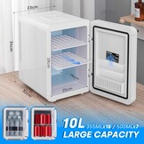 Enventor Minikoelkast 10L, Stille Kleine Koelkast met LCD-Temperatuurdisplay, Warm/Koud-functie, Mini Koelkast voor Huidverzorging, 12V/220V, voor Slaapkamer, Auto, Kantoor, Reizen