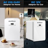 Enventor Minikoelkast 10L, Stille Kleine Koelkast met LCD-Temperatuurdisplay, Warm/Koud-functie, Mini Koelkast voor Huidverzorging, 12V/220V, voor Slaapkamer, Auto, Kantoor, Reizen