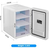 Enventor Minikoelkast 10L, Stille Kleine Koelkast met LCD-Temperatuurdisplay, Warm/Koud-functie, Mini Koelkast voor Huidverzorging, 12V/220V, voor Slaapkamer, Auto, Kantoor, Reizen