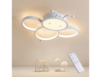 Plafondlamp LED kinderlamp Kinderkamerlamp Plafondlamp Kinderplafondlamp dimmen met afstandsbediening Met nachtlichtfunctie Moderne Bijen Slaapkamer plafondlamp 40CM