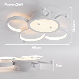 Plafondlamp LED kinderlamp Kinderkamerlamp Plafondlamp Kinderplafondlamp dimmen met afstandsbediening Met nachtlichtfunctie Moderne Bijen Slaapkamer plafondlamp 40CM