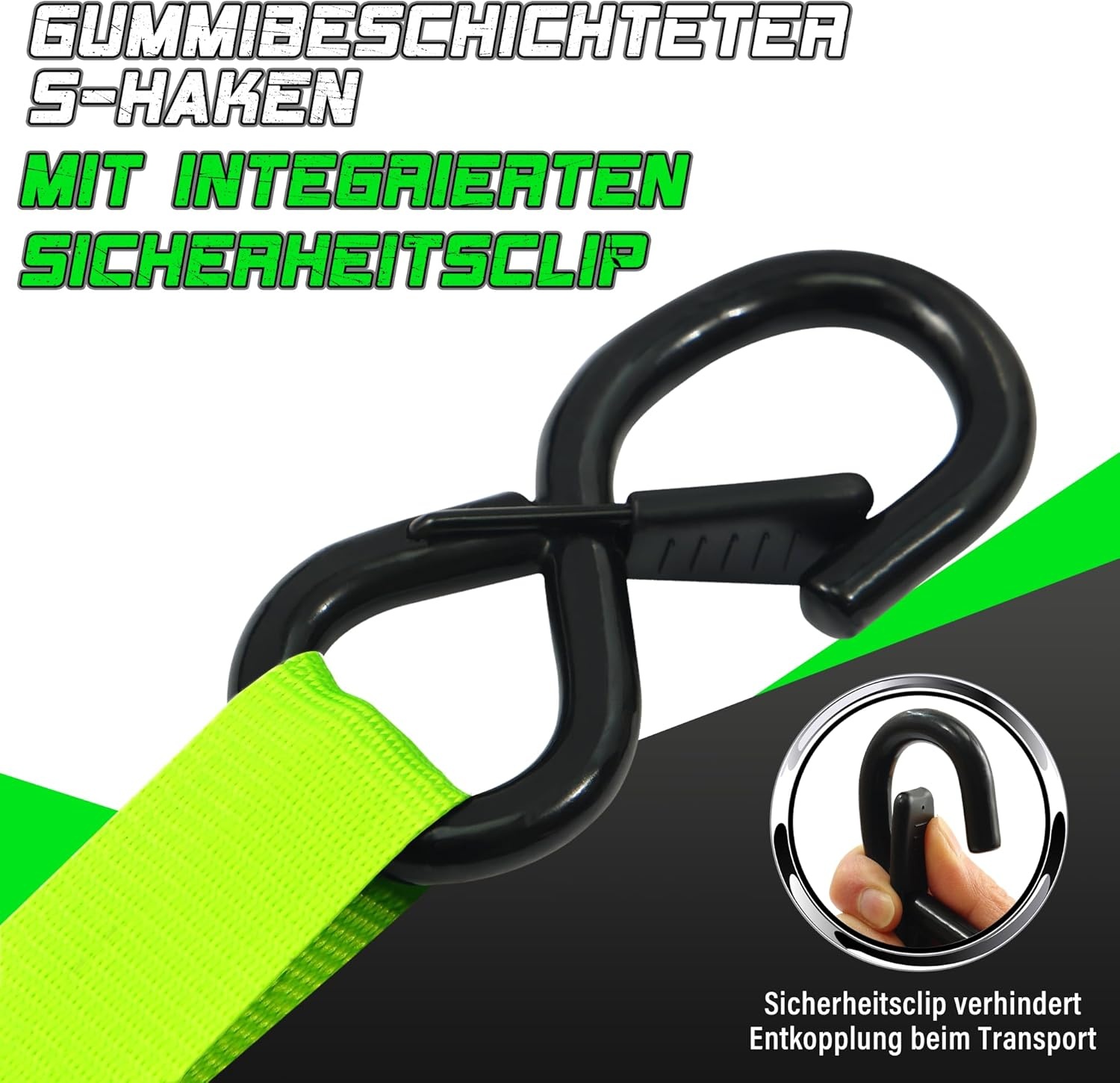 StarLeaparts 4 stuks automatische spanbanden met S-haken, automatische spanriemoproller, 3,6 m x 25 mm, breekkracht 680 kg, intrekbare spanbanden met ratel voor motorfiets, kajak en vrachtwagen, groen