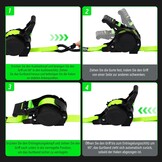 StarLeaparts 4 stuks automatische spanbanden met S-haken, automatische spanriemoproller, 3,6 m x 25 mm, breekkracht 680 kg, intrekbare spanbanden met ratel voor motorfiets, kajak en vrachtwagen, groen