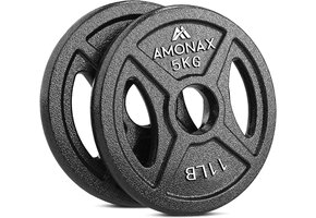 Amonax Halterschijven Gietijzer - 2x5kg - Olympisch 50mm - 30% Korting