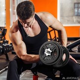 Amonax Halterschijvenset Gietijzeren, 2,5 Kg, 5 Kg, 10 Kg Halterplaten Voor 1 & 2 Inch Olympische Halterschijven, Metalen Halterplaten Voor Gewichtheffen, Stalen Halterschijven