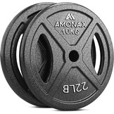 Amonax Halterschijvenset Gietijzeren, 2,5 Kg, 5 Kg, 10 Kg Halterplaten Voor 1 & 2 Inch Olympische Halterschijven, Metalen Halterplaten Voor Gewichtheffen, Stalen Halterschijven