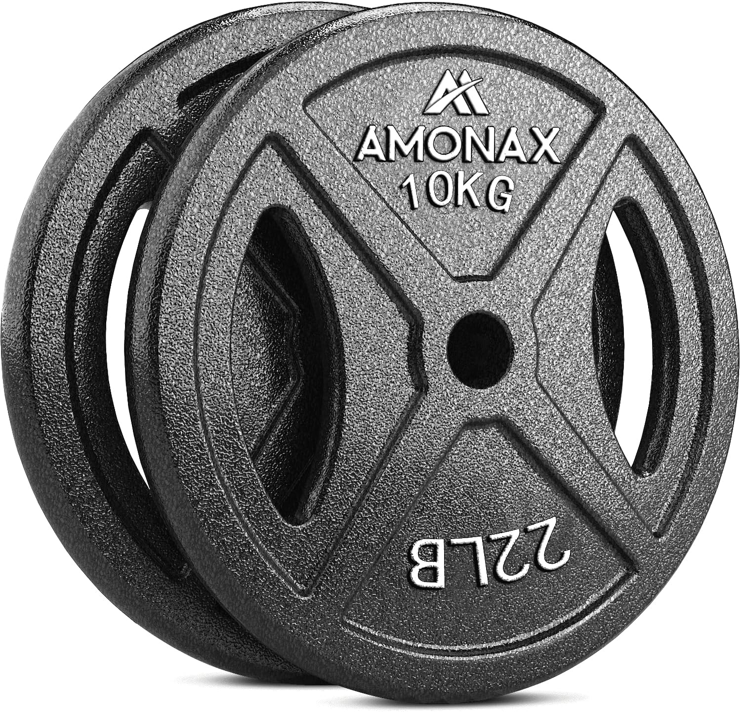 Amonax Halterschijvenset Gietijzeren, 2,5 Kg, 5 Kg, 10 Kg Halterplaten Voor 1 & 2 Inch Olympische Halterschijven, Metalen Halterplaten Voor Gewichtheffen, Stalen Halterschijven
