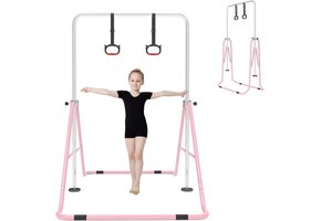 Inklapbare Gymnastiekstang - Hoogte Verstelbaar & Inclusief Ringen - 30% Korting!