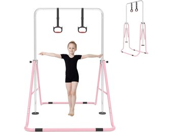 Gymnastiekstang, in hoogte verstelbaar,inklapbaar, horizontaal, met gymnastiekringen