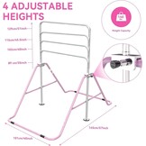 Gymnastiekstang, in hoogte verstelbaar,inklapbaar, horizontaal, met gymnastiekringen