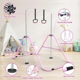 Gymnastiekstang, in hoogte verstelbaar,inklapbaar, horizontaal, met gymnastiekringen