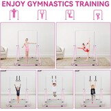 Gymnastiekstang, in hoogte verstelbaar,inklapbaar, horizontaal, met gymnastiekringen