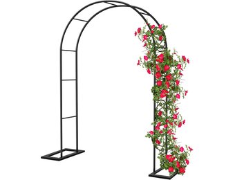 Xverycan Rozenboog metaal 188x230 cm boog tuinboog rankrooster hekwerk hekwerk tuindecoratie voor klimplant