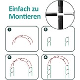 Xverycan Rozenboog metaal 188x230 cm boog tuinboog rankrooster hekwerk hekwerk tuindecoratie voor klimplant