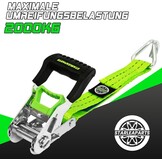 StarLeaparts 4-delige set spanbanden met ratel, 6m x 35mm Twee-delige professionele sjorringen wielspanbanden, spanbanden belastbaar tot 2000kg, Twee-delige ratelgespen voor autotransport PKW