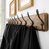 SKOLOO Rustic Large Coat Rack Wall Mount-38.6'' Long Coat Rack for Wall, Wood Coat Rack Hook, Farmhouse Coat Hanger Wall Mount for Hanging Jacket Coat