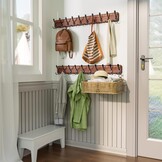 SKOLOO Rustic Large Coat Rack Wall Mount-38.6'' Long Coat Rack for Wall, Wood Coat Rack Hook, Farmhouse Coat Hanger Wall Mount for Hanging Jacket Coat