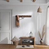 SKOLOO Rustic Large Coat Rack Wall Mount-38.6'' Long Coat Rack for Wall, Wood Coat Rack Hook, Farmhouse Coat Hanger Wall Mount for Hanging Jacket Coat