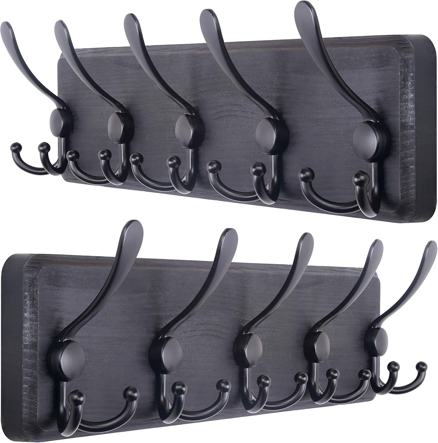 SKOLOO Rustic Large Coat Rack Wall Mount-38.6'' Long Coat Rack for Wall, Wood Coat Rack Hook, Farmhouse Coat Hanger Wall Mount for Hanging Jacket Coat