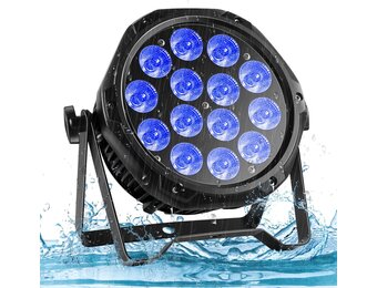 RGBW 4-in-1 led-podiumlicht, 14 leds, met IP65 waterdichte kabel, discofeestlamp voor buiten, DJ, bar, club, Kerstmis, Helloween