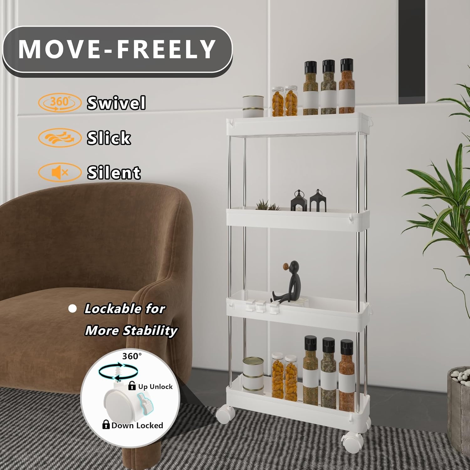 Keukenwagen met 4 niveaus & 11 haken - 30% korting!