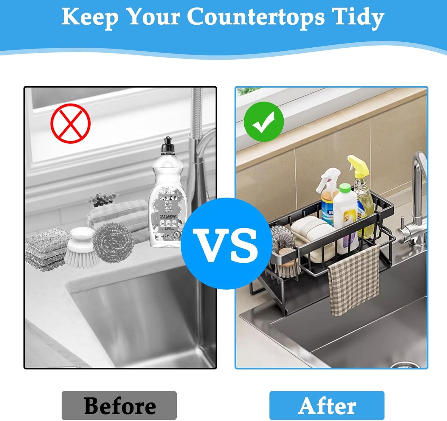 Keuken Spoelbak Organizer - Zwart - 30% Korting