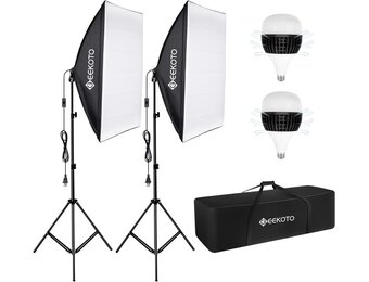 GEEKOTO Softbox Set Fotostudio 50x70cm | 35% Korting